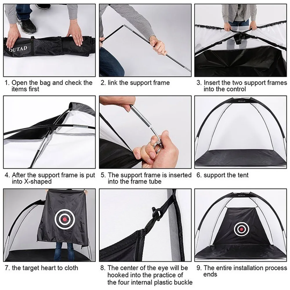 Travel Beginners Golf Chipping Net Golf Practice Net Tool 210D Oxford Cloth Nylon Home Sports Golf Training Net Outdoor Indoor