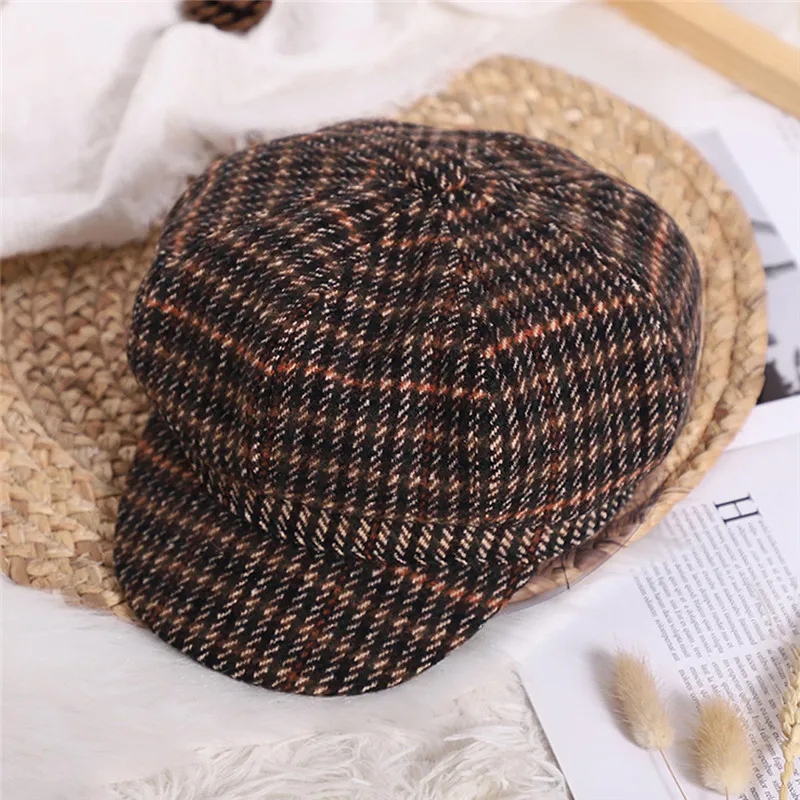Children's hat Kids Baby Girls Beret New Autumn And Plaid Winter Comfortable Breathable Cap #4j30 (31)