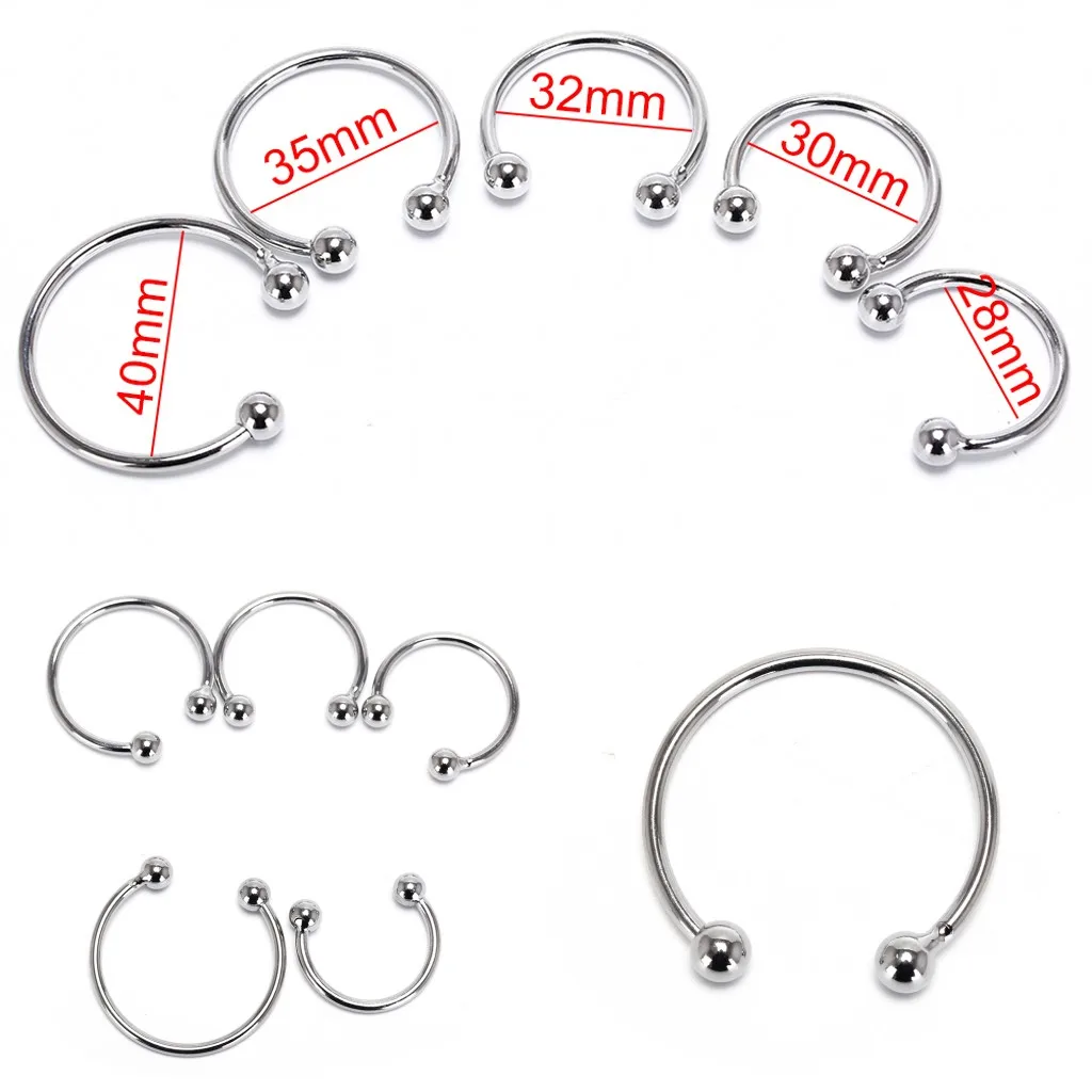 28/30/32/35/40mm Penis Rings Head Glans Stimulating Stainless Steel Penis Ring For Male Penis Enlargement Erection Cocks Ring