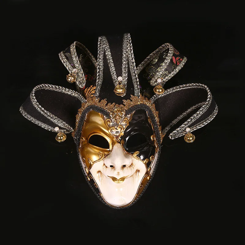 

H Venice Mask Jester Jolly Costume Party Masquerade Venetian Carnival Dionysia Halloween Christmas Classic Italia Mask Full Face