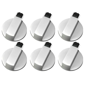 

Stoves Cooker Knobs,Oven Knob 6pcs,Zinc alloy 6mm Universal Silver Gas Stove Control Knobs Adaptors Oven Rotary Switch Cooking