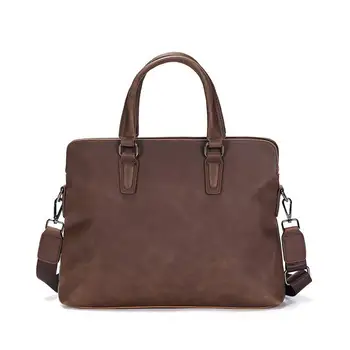 

New High Quality Men's Briefcase Travel Bags Tote Laptop Bag Pu Leather Vintage Retro Business Handbags