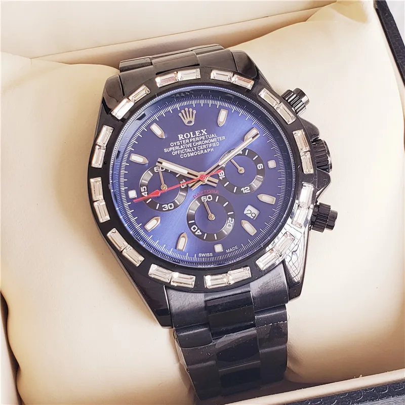 

Rolex- Men's luxury steel watchband wrist Watch New fashion quartz watch Gift Limited edition men's Watch Ord33