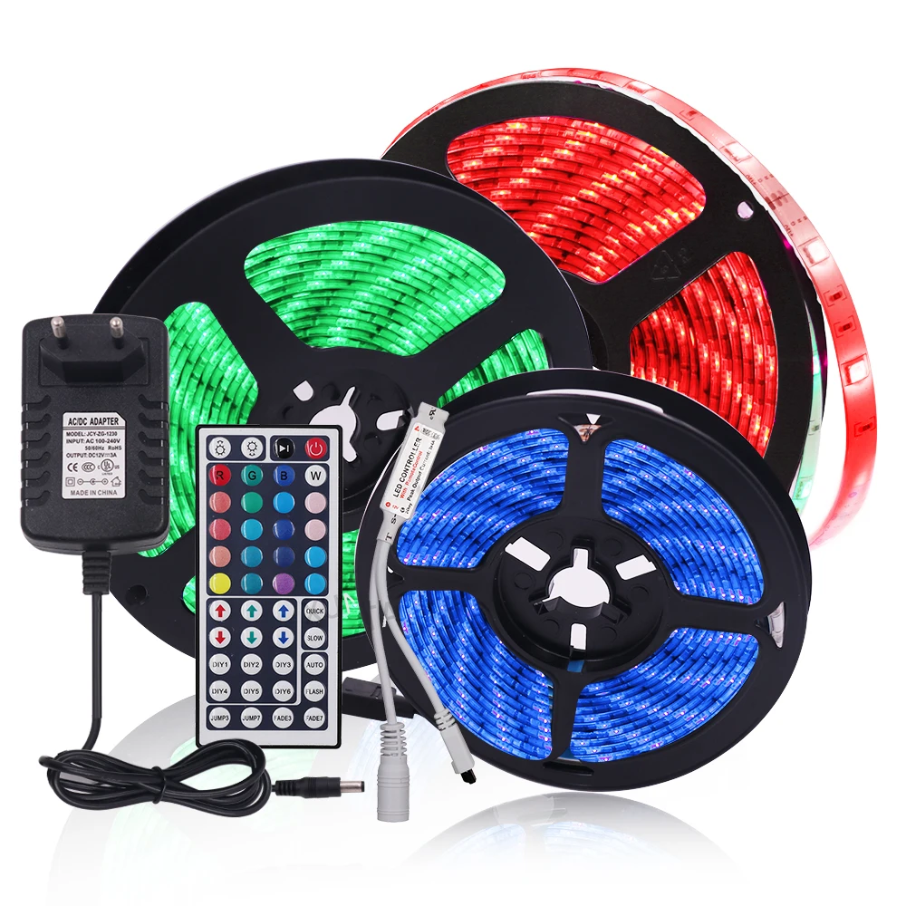 

5050 LED Strip Light 12V Remote Control RGB Single Color Waterproof Flexible Led Lights for TV Home Decoration 1m 2m 3m 4m 4m 5m