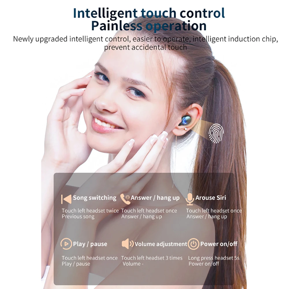 9D Stereo TWS Bluetooth 5 0 Earphones Wireless Sports Earbuds Earphone Headsets with Mic Charging Case 2020 Hot Sales Waterproof
