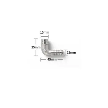 

3/8'' BSP Male Thread x 15mm 304 Stainless Steel Elbow Connector Barb Hose Tail Reducer Pagoda Joint Coupling Pipe Fitting
