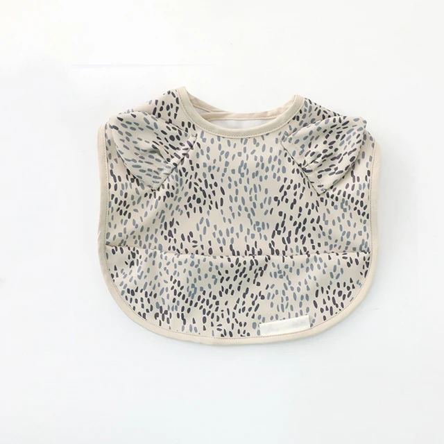 Baby Animal Shape Bibs Infant Toddler Burp Cloth Feeding Accessory Waterproof Washable Apron Tableware Dark Grey