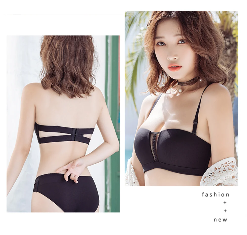 New Fashion Sexy Women's Bra Suit For Thin Padded Lingerie Underwire Stereo Chest And Comfortable Bra Panty Set sexy bra panty