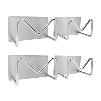 

4Pcs 304 Stainless Steel Storage Holders Racks Multifunctional Hook Hanger for Home Kitchen