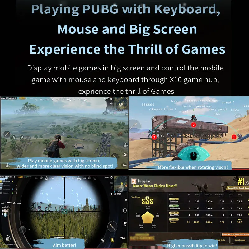  PUBG Controller Keyboard Mouse Converter HDMI 4K Bluetooth Adapter USB HUB Plug And Play IOS Androi