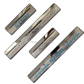

For Suzuki SX4 S-Cross 2014-2020 Accessories Stainless Door Sill Kick Scuff Plate Guard Pedal Protector Trim Cover Car Styling