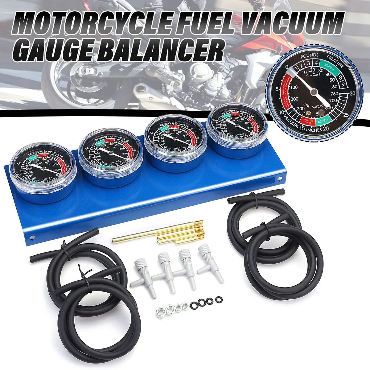 2/4pcs Universal Motorcycle Carburetor Vacuum Gauge Balancer