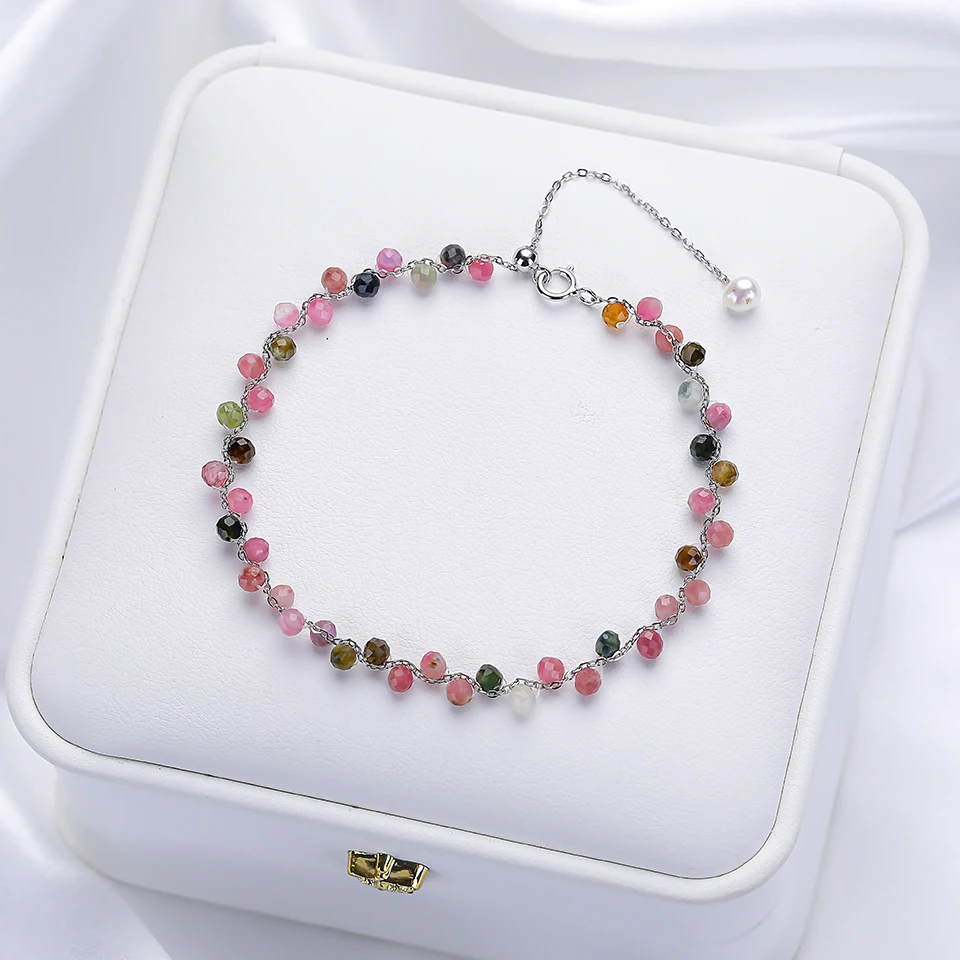 Lina Jw 3 mm Naturstein-Armband aus schwarzem Spinell an der Hand für Damen, Schmuck, Party/Hochzeit, Luxus-Geschenkset, Handarbeit – Detail 8