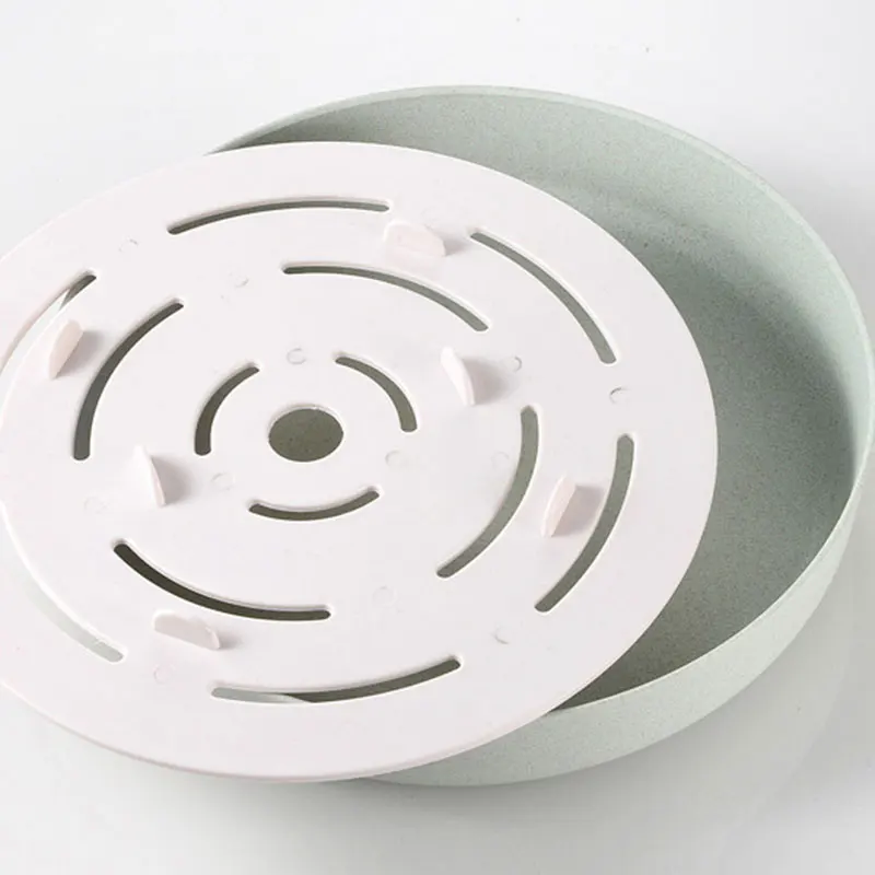 Apanese Creative Drain Wheat Straw Multifunctional Double Drain Tray Portable Plastic Rack Creative Kitchen Tray Tea Tray