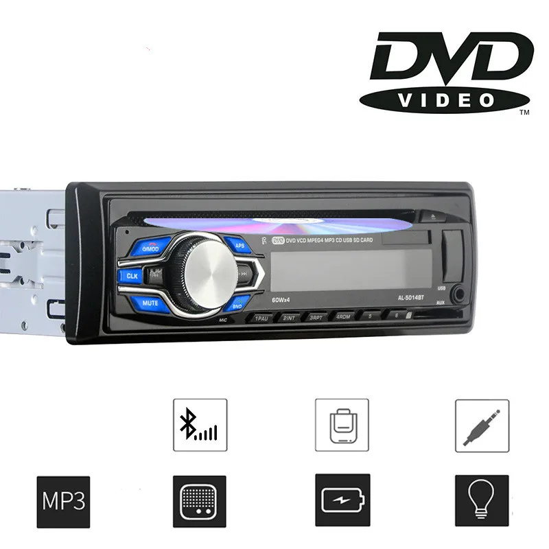 5014 Универсальный 1 din стерео приемник радио Кассетный рекордер DVD AUX MP3 радио para Авто Аудио fm модулятор bluetooth автомобильный комплект