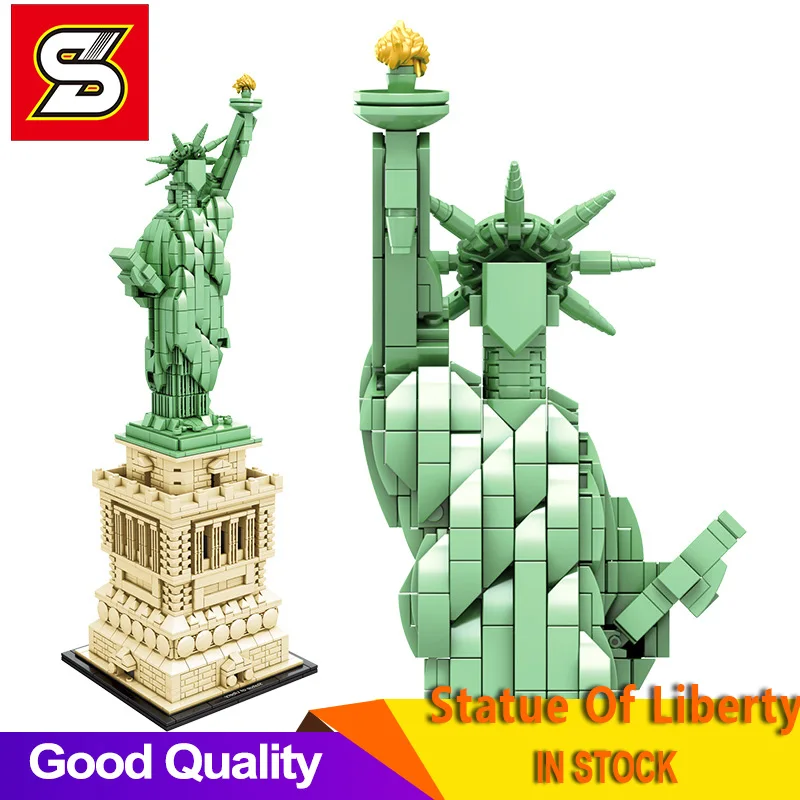 

1685 PCS Architecture Series Statue of Liberty Copatible With 21042 Building Kit Blocks Bricks DIY toys Christmas Bifts for Kid