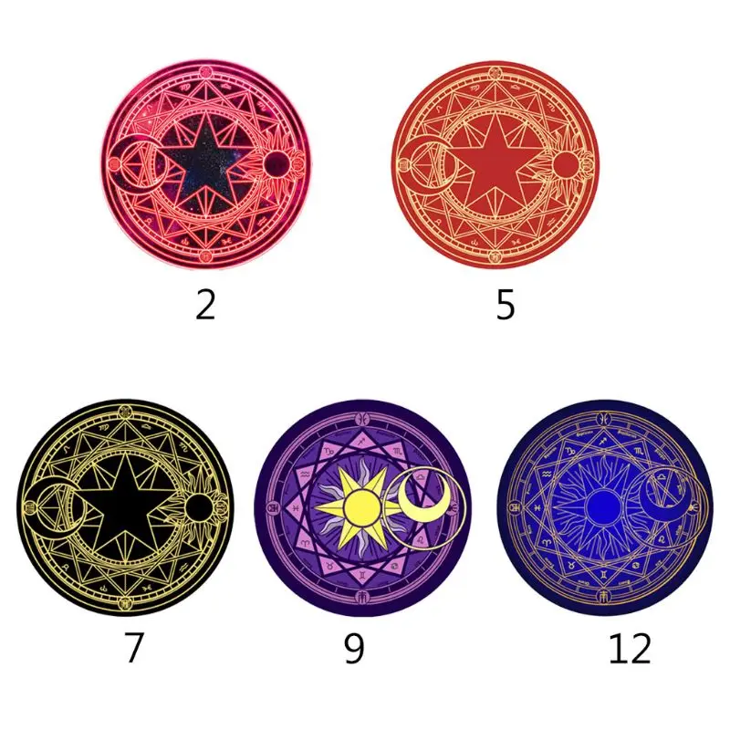 60 см круглый мультяшный коврик Таро скатерть пентаграмма солнце луна дивинация