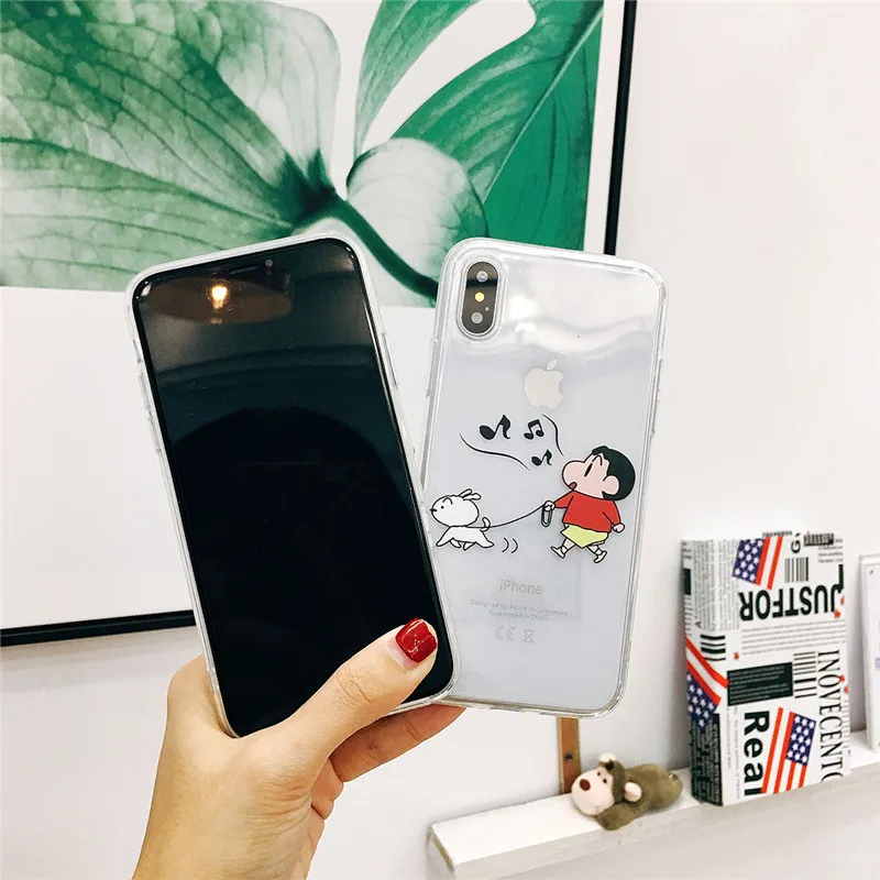 Мультяшный чехол для телефона Crayon Shin-chan для iPhone 11 Pro MAX X XR XS MAX чехол для iPhone 7 8 6 6s plus Мягкий Прозрачный чехол из ТПУ