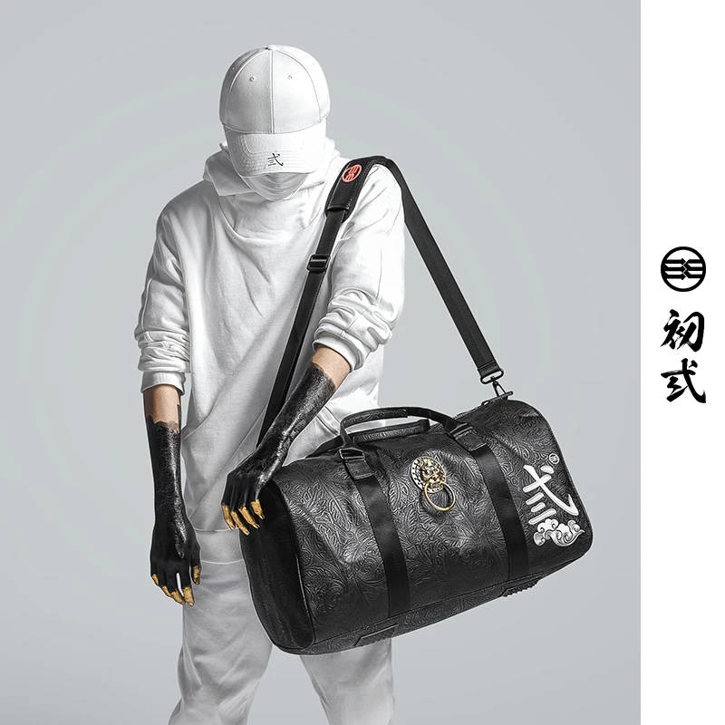 Chinese style Lion Head Travel Bag Vintage Waterproof PVC Weekend Traveling Carry on Duffle Bags Large Chinese style Lion Head Travel Bag Vintage Waterproof PVC Weekend Traveling Carry on Duffle Bags Large