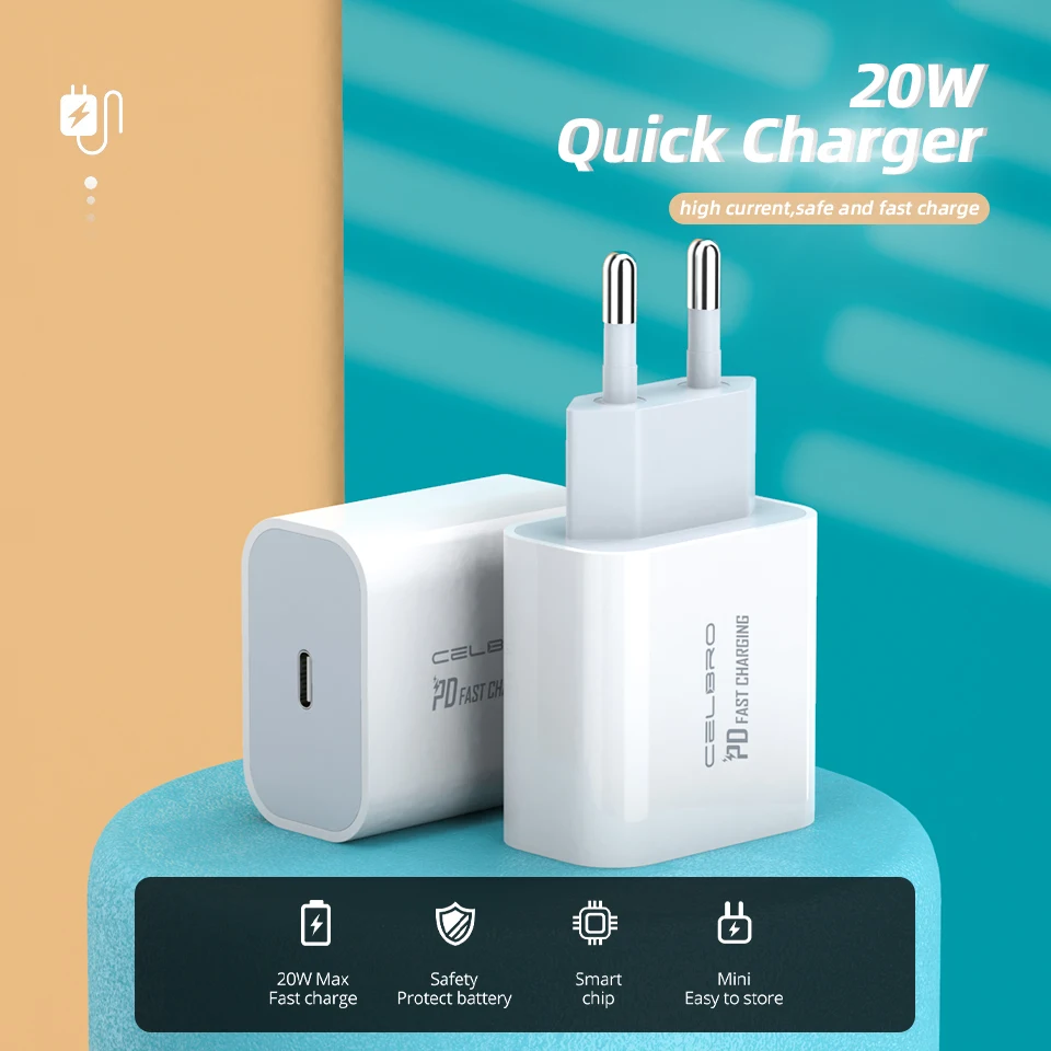 wallcharger 20W USB C Fast Charger Adapter For Iphone 13 12 PD Lightning Cable Wall Charger  Usb Type C Quick Charger For Samsung S21 Xiaomi 65 watt car charger