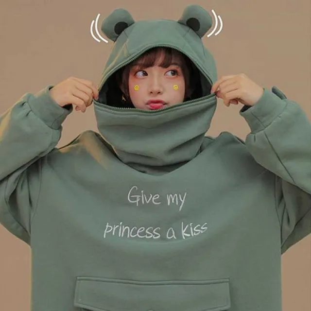 Kawaii Funny Kiss a Frog Harajuku Hoodie 2