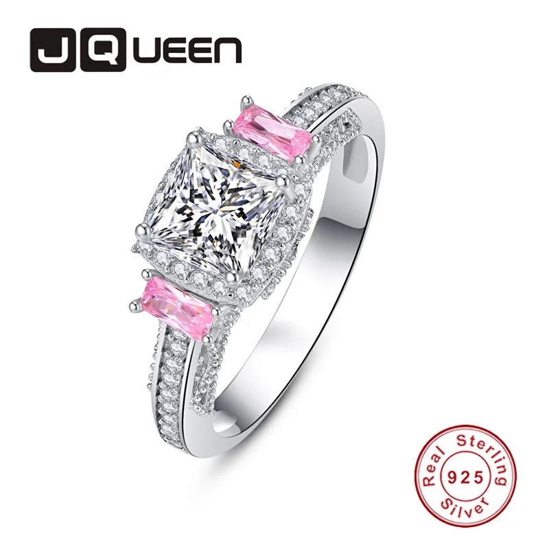 JQUEEN 4 мм * 2 дюйма кольцо принцессы с цирконом в форме порошка 925 ювелирные изделия