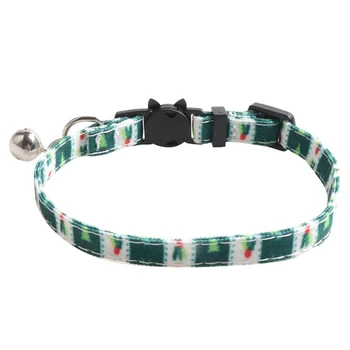

Top Cat Collar with Bow and Bell with Christmas Snowflake Pattern Cat Collar Adjustable Size Pet Collar