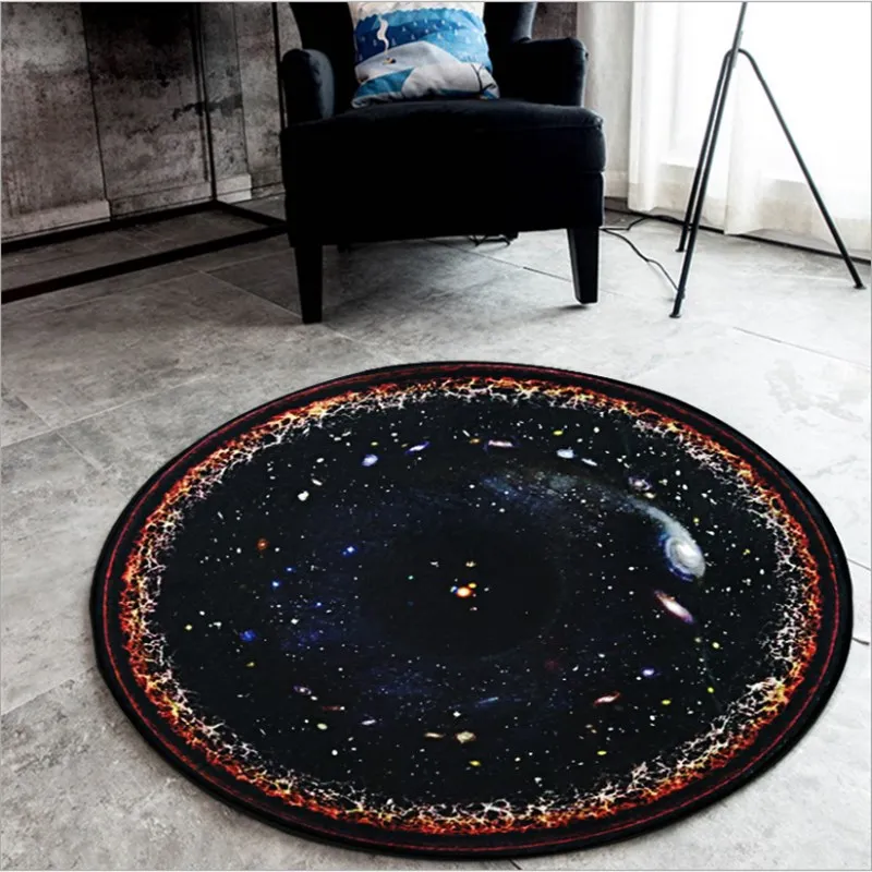 Cosmic Starry Round Carpet Floor Mat Bedroom Door Mats Bathroom Non-slip Wear-resistant Floor Mats Kitchen Window Mat - Цвет: B