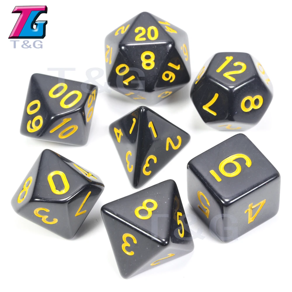 7 шт./лот набор игральных костей D4, D6, D8, D10, D10%, D12, D20 25 цветов различных цветов драконы и подземелья - Цвет: 23