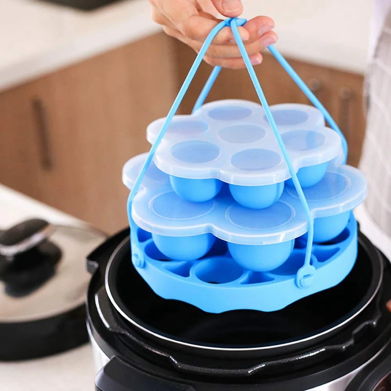 Best Silicone Egg Steamer Rack for Pot Accessories, Pressure Cookers Sling Holds 9 Eggs for 5/6, 8 Quart