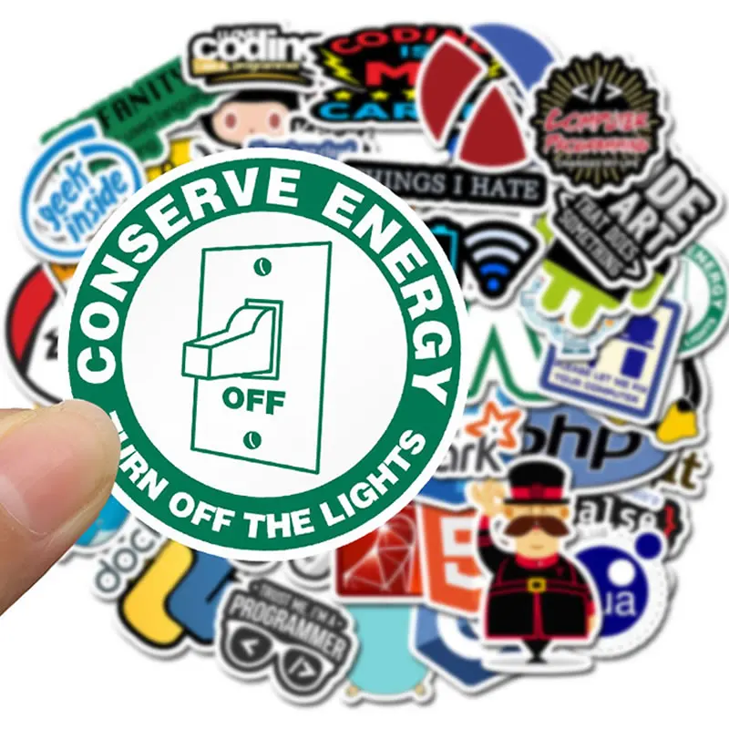 

50pcs/Pack Programmer Geek Java Waterproof Stickers Skateboard Suitcase Guitar Laptop Children Graffiti Sticker Kid Classic Toy