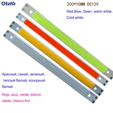 200x10 мм 12 В светодиодный светильник 10 Вт Светодиодный светильник COB полоса лампы DC 12-14 в 1000LM зеленый желтый красный синий теплый белый чистый белый бар светильник