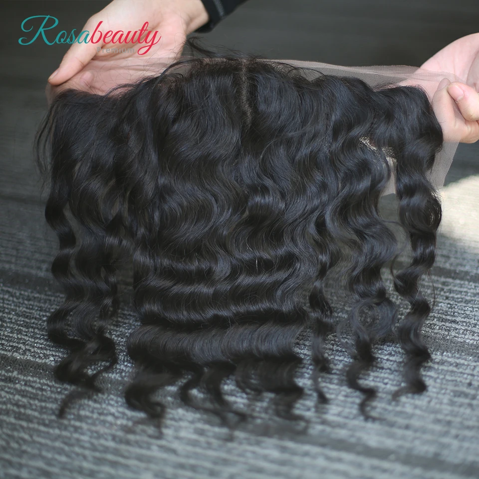 [Rosabeauty] OneCut волосы 13x4 дюймов Свободная Волна 8-20 дюймовые натуральные волосы Кружева Фронтальная