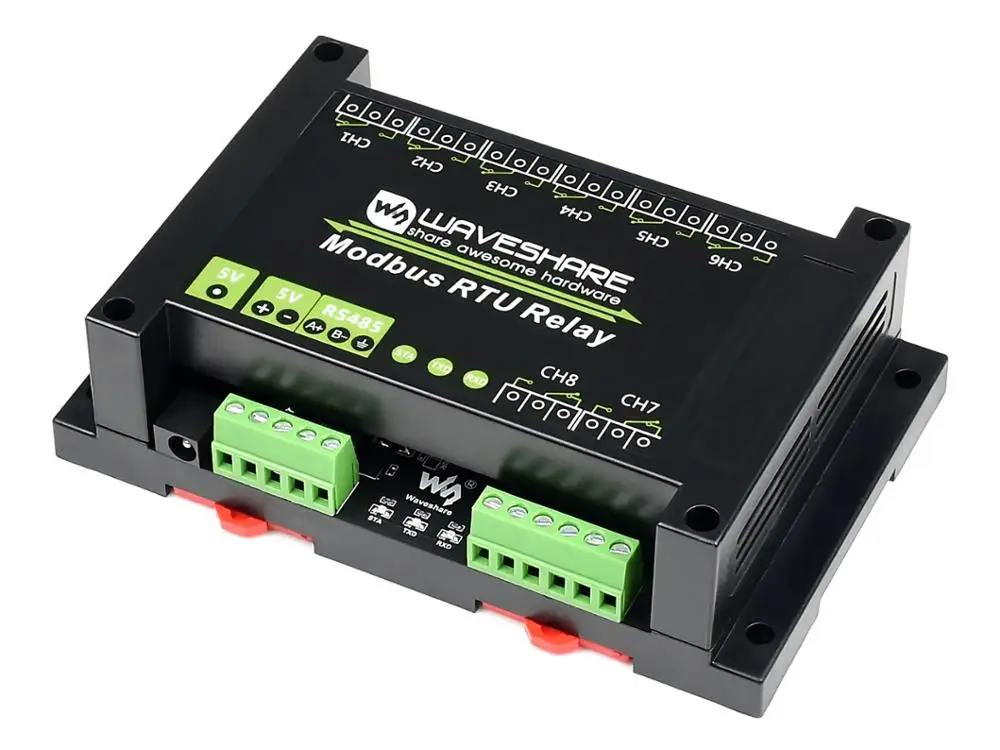 Módulo de relé de 8 canales Modbus Industrial con interfaz RS485, circuitos de protección de aislamiento múltiple
