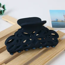 Новое поступление, заколка для волос, для женщин, скраб, черный пластик, заколки для волос, выдалбливают, резной Краб для волос, большой размер, заколки для волос