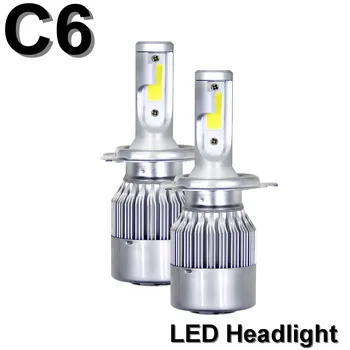 

6000K 12V C6 H4 H3 H7 H1 9004 9006 H13 H11 Car Headlight Led Bulbs Super Bright Turbo Fan COB Canbus Car Light 2 Pieces LC-001