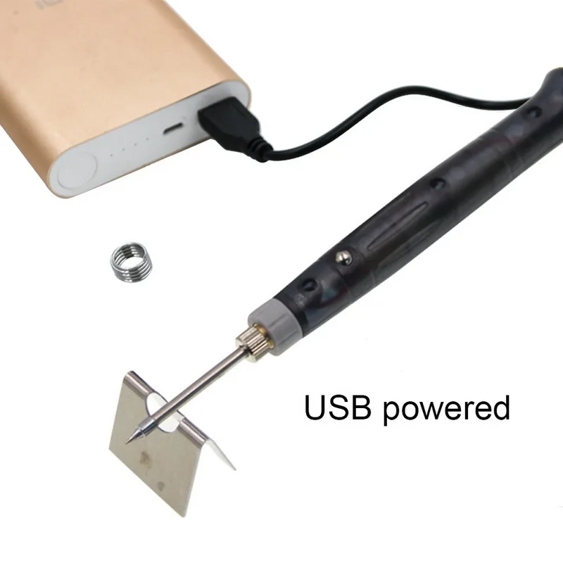 Карманный размер USB заряжаемый паяльник с подставкой Портативный ручка 5 в 8 Вт