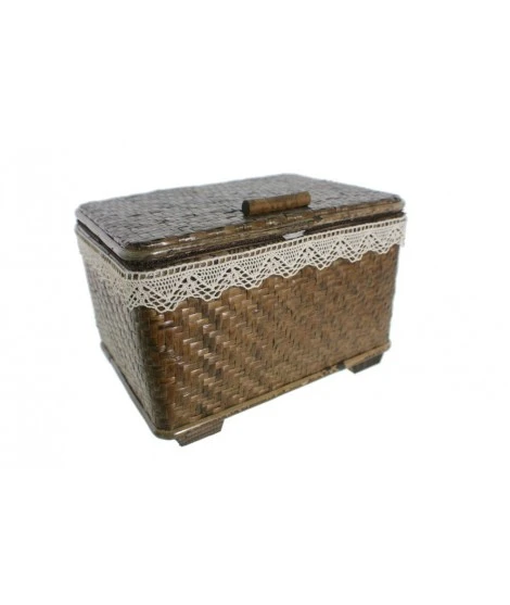 Costurero mimbre gran color nogal para accesorios cesta costura y Medidas: 17x26x20 de costura y accesorios| AliExpress
