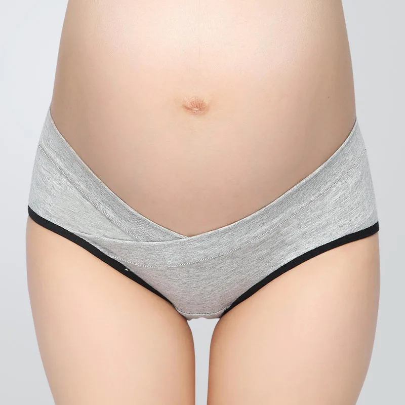 

Panties for Pregnant Women Maternity Pregnant Underwear Postpartum Low Waist Panties V-Shaped Belly Support Cotton Panties