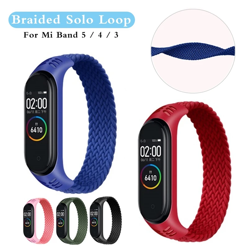 Новинка 2021 плетеные петли Roreta для mi band 5 4 3 тканевый эластичный ремешок браслет на
