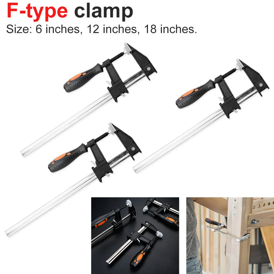 

6 12 18 Inch Quick Ratchet Release Speed Squeeze Wood Working Work Bar Clamp Clip Kit Hand Tool Measuring Wood Tools