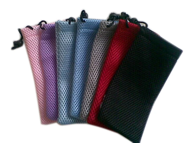 

5PCS Colored Contact Lenses Plaid Cloth Mesh Sunglasses Bag Random Color Soft Waterproof Dustproof Glasses Case Glasses Pouch