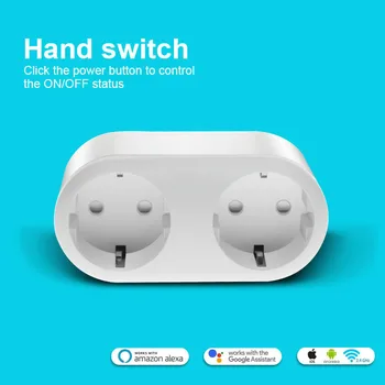 

Wifi Smart Plug 2 In 1 Smart Socket Tuya Smartlife App 16A EU KR Plug Power Monitor Energy Saver Works Google Home Mini Alexa