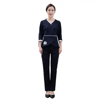 

1 Set Precise Beauty Technician Overalls Attractive SPA Salon Suit Hair Dyeing Clothes Useful Beauty Technician Suit (Dark Blue)