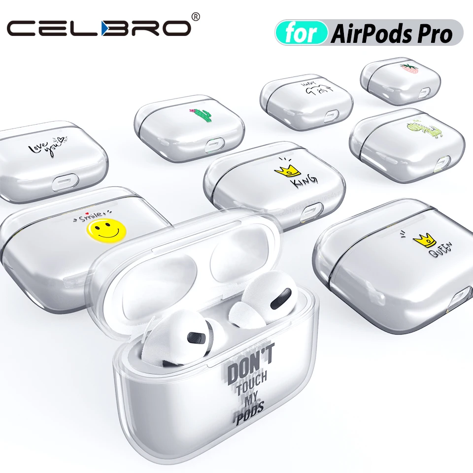 Для AirPods Pro, милый чехол, прозрачный чехол, Жесткий PC, Cristal, мультяшный, защита для наушников, для Air Pod Pro 3, Funda, Coque, для AirPods Box