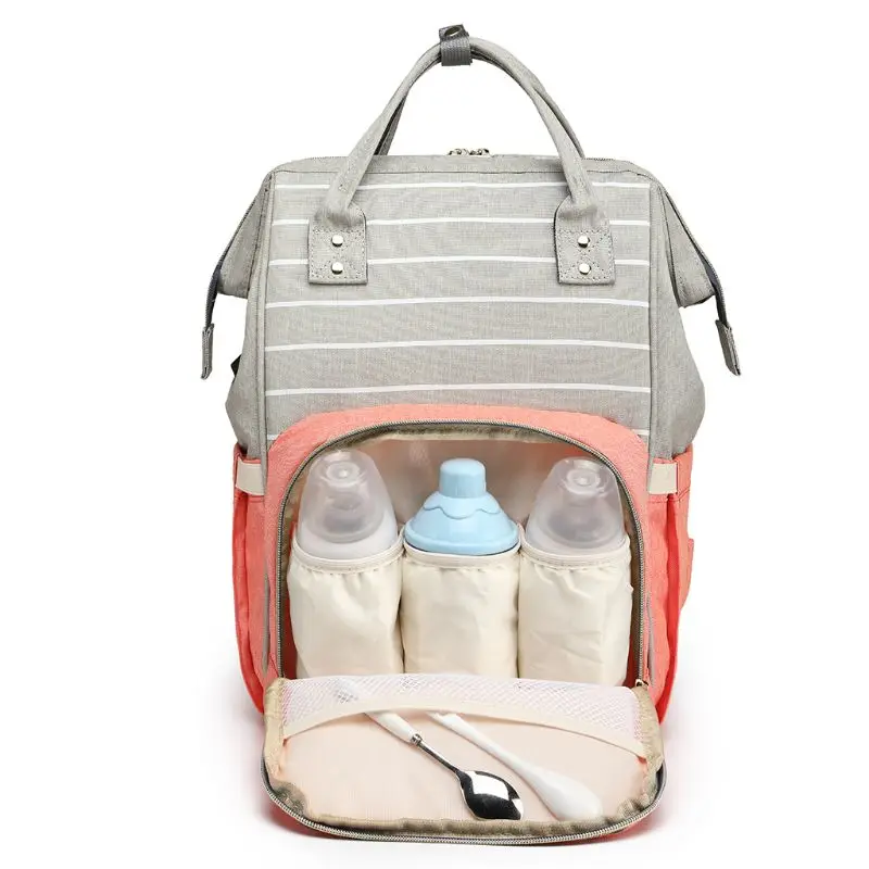  Multifunctional Baby Diaper Mummy Backpack with USB Charging Port Stroller Straps Large Capacity Na