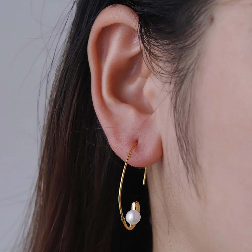 Diseño de Moda pendientes redondos geométricos oro Metal curvado círculo espiral simulan grandes pendientes para mujer chica | - AliExpress