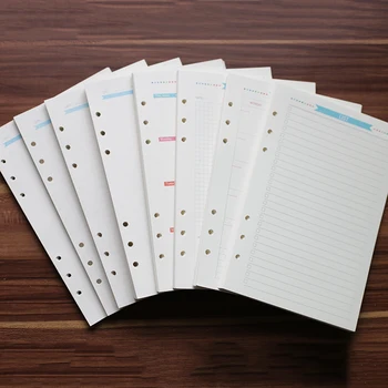 

40 Sheets A6 Size 6-Hole high quality binder notebook insert refill loose leaf spiral notebook paper diary plan inner core paper