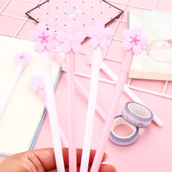 

3X Cute Soft Pink Sakura Gel Pen Writing Signing Pen School Office Supply Kids Gift Student Stationery 0.5mm