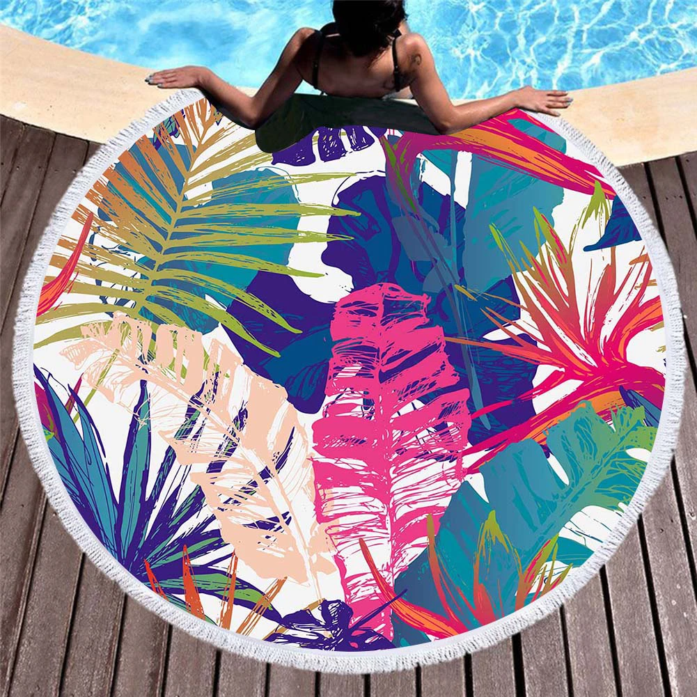 Summer Cartoon Series Microfiber Beach Towel With Drawstring Backpack Bag Sport Yoga Blanket Swimming Bath | Дом и сад